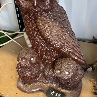 Owl Family Hand Painted 