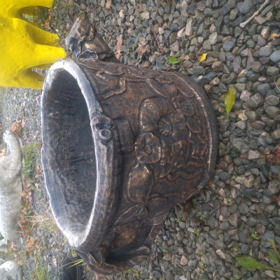 tea pot planter bronze