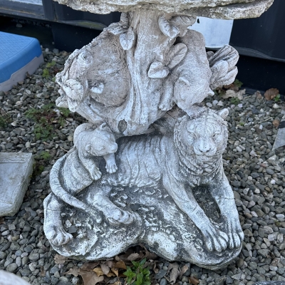 Tiger Family Bird Bath 